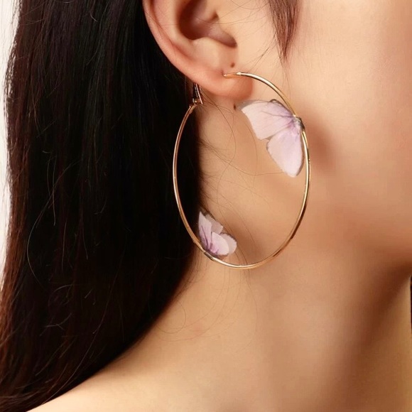 Invisible Wings Jewelry - Butterfly Hoop Earrings